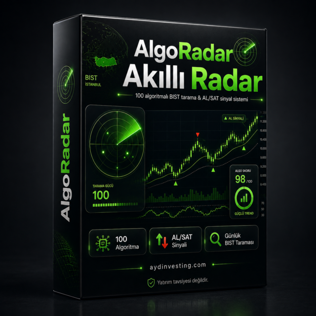 AlgoRadar Akıllı Radar – 100 Algoritmalı BIST Tarama ve AL/SAT Sinyal Sistemi (Dijital Lisans)